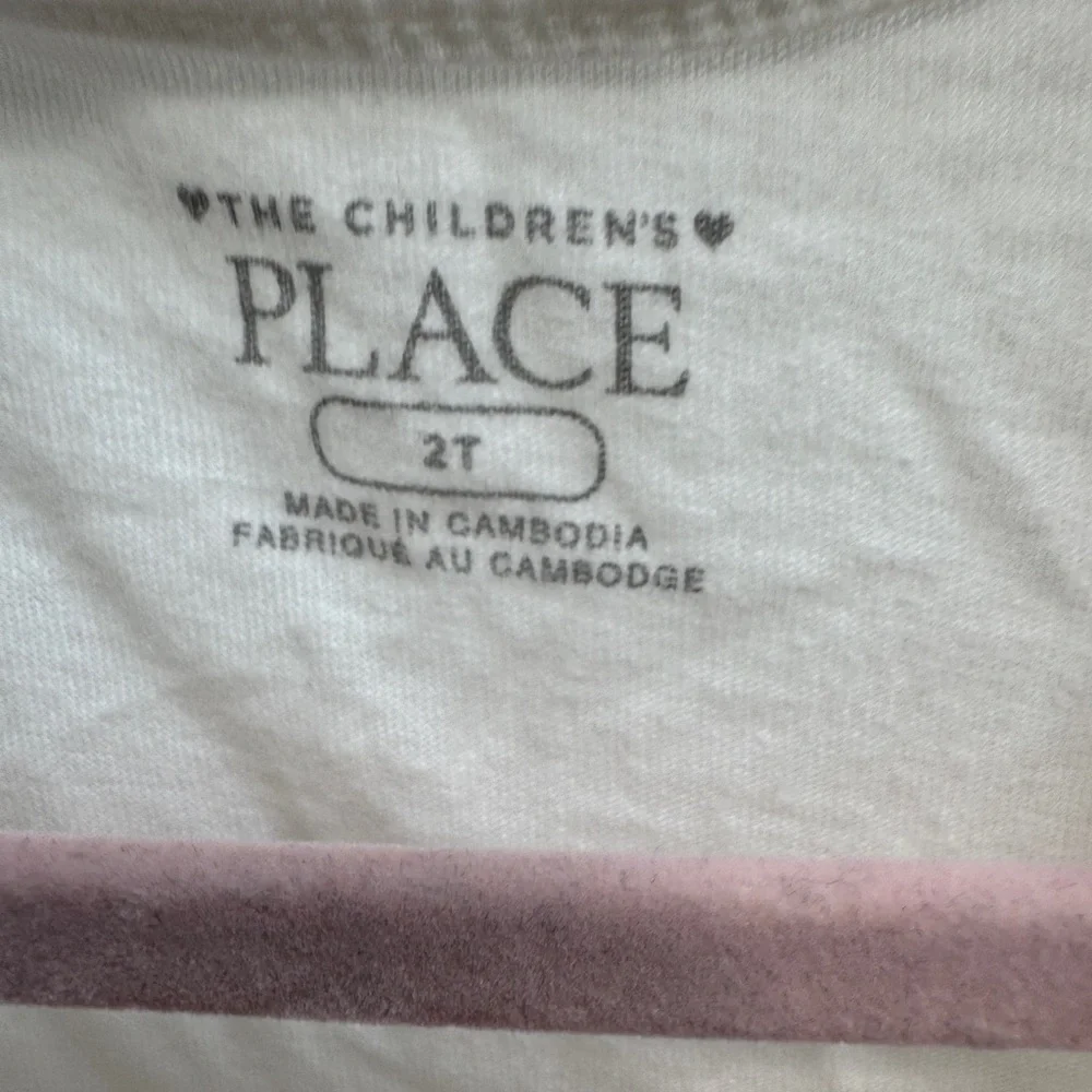 The Children's Place 2T Pink & White Girls Snail Floral Tank Top Blouse